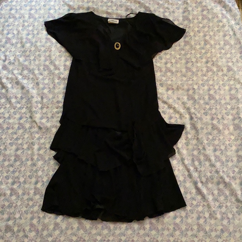 Vintage Cattiva Tiered Ruffles Black Fancy Dress